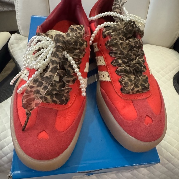 adidas Shoes - Adidas Samba platform Sneakers - Red and Cream